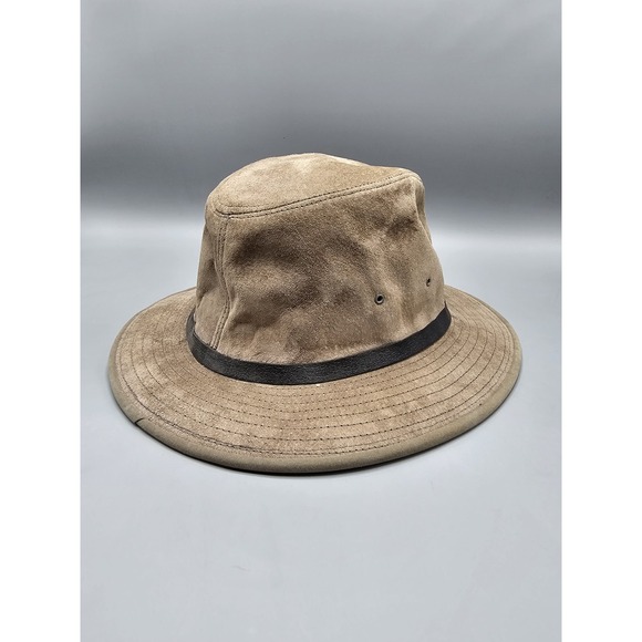 Vintage Henschel Hatquarters Brown Hat Sz Large Made In USA Indiana Jones - Picture 1 of 14